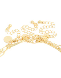 Gold Plated Square Diamante & Snake Chain Layered Necklace - link has visual effect only