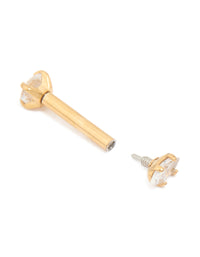 Gold Plated Surgical Steel Cubic Zirconia Reversible Flat Back Stud - link has visual effect only