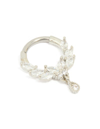 Surgical Steel Cubic Zirconia Marquise Clicker Ring - link has visual effect only