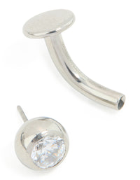 Surgical Steel Cubic Zirconia Single Belly Bar - link has visual effect only