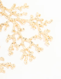 Gold Coral Branch Drop Earrings - link has visual effect only