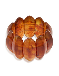 Brown Acrylic Resin Swirl Stretch Bracelet - link has visual effect only