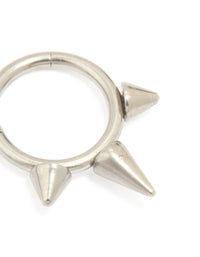 Titanium Pointed Punk Clicker Ring - link has visual effect only