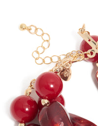 Red Beaded Long Bracelet - link has visual effect only