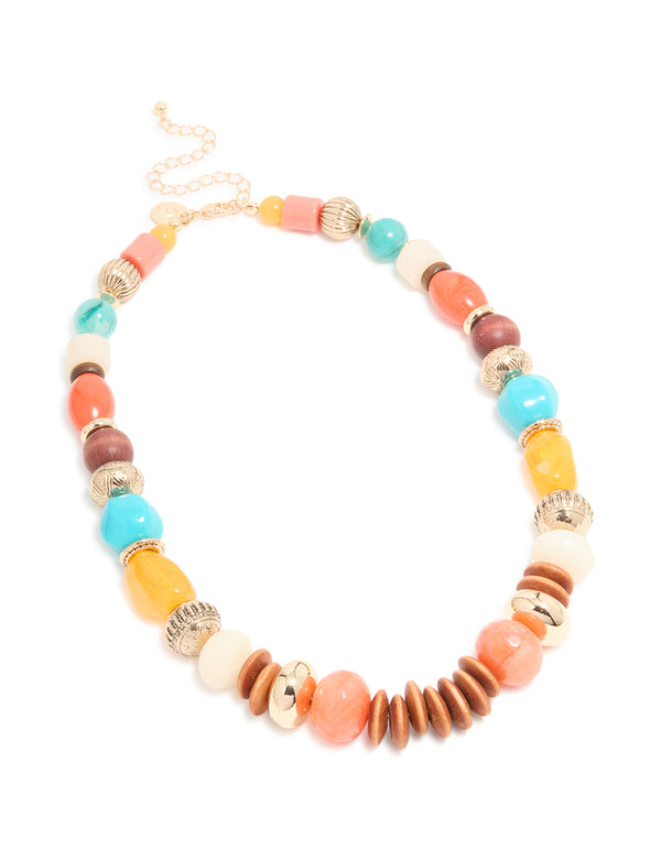 Multicoloured Beaded Acrylic Necklace