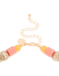 Multicoloured Beaded Acrylic Necklace - link has visual effect only
