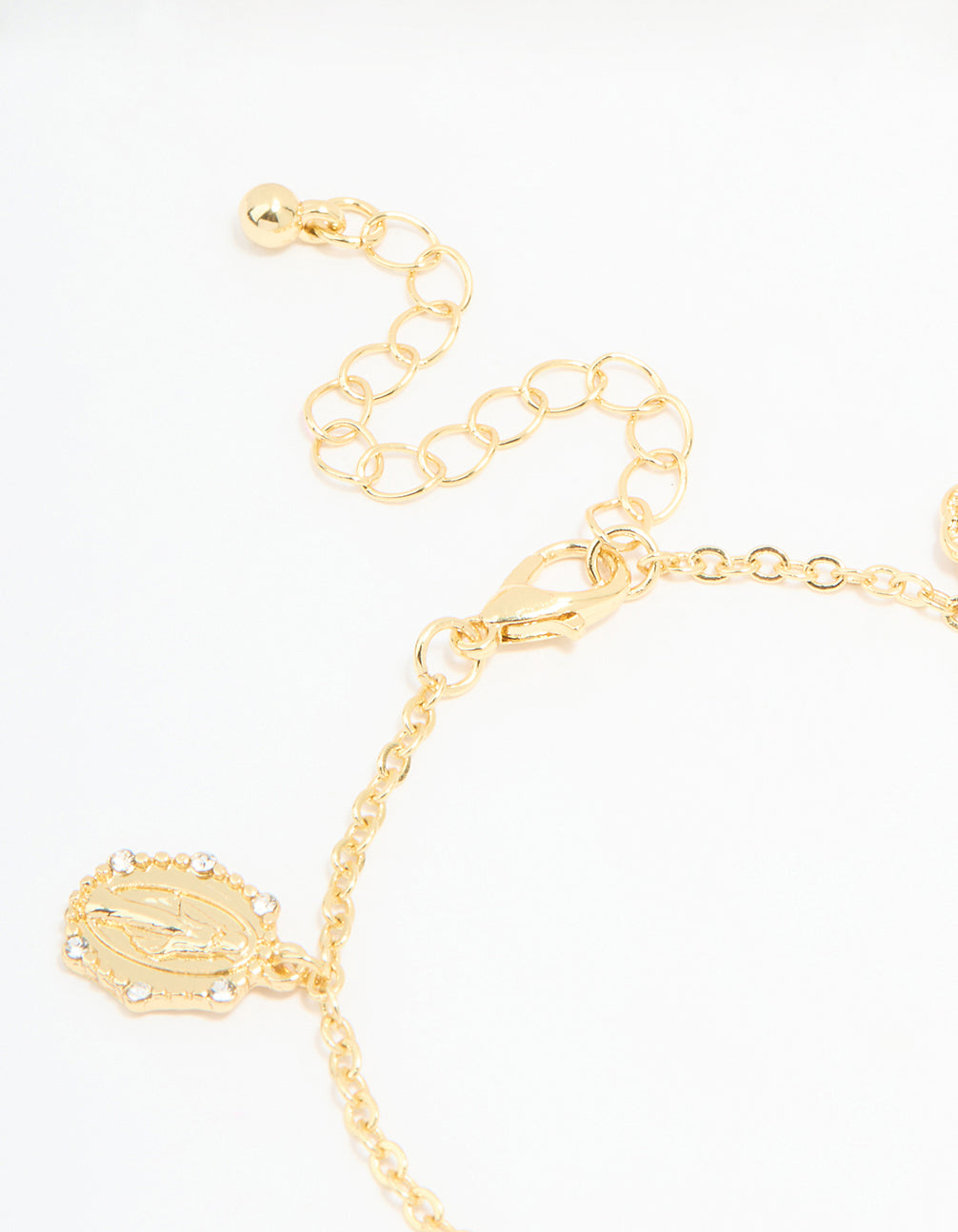 Gold Plated Cross & Heart Charm Bracelet