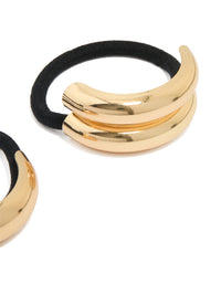 Gold Chunky Curved Hair Ties 2-Pack - link has visual effect only
