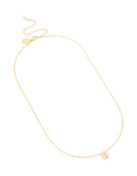 Waterproof Gold Plated Stainless Steel Cubic Zirconia Mini Pavé Letter A Necklace - link has visual effect only