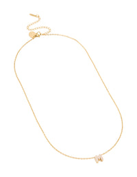Waterproof Gold Plated Stainless Steel Cubic Zirconia Mini Pavé Letter M Necklace - link has visual effect only