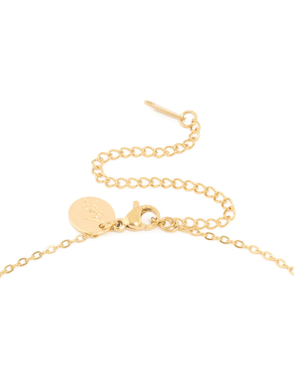 Waterproof Gold Plated Stainless Steel Cubic Zirconia Mini Pavé Letter J Necklace