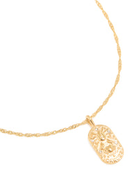 Waterproof Gold Plated Stainless Steel Cancer Tab Necklace - link has visual effect only