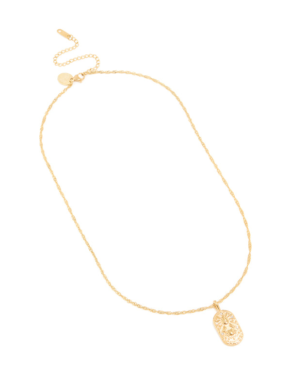 Waterproof Gold Plated Stainless Steel Cancer Tab Necklace