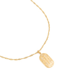 Waterproof Gold Plated Stainless Steel Libra Tab Necklace - link has visual effect only
