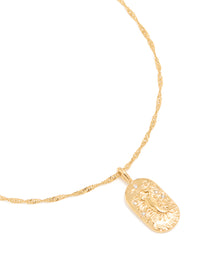 Waterproof Gold Plated Stainless Steel Scorpio Tab Necklace - link has visual effect only