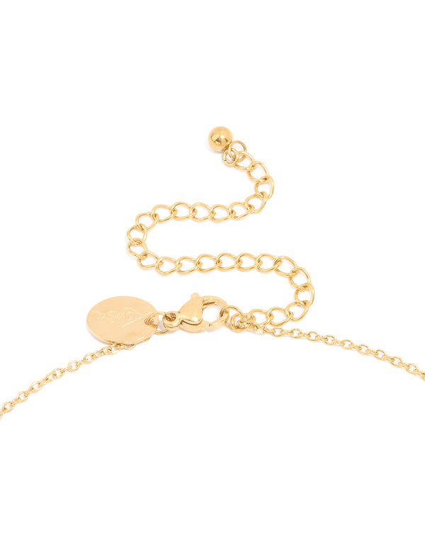 Waterproof Gold Plated Stainless Steel Large Bubble Letter A Necklace