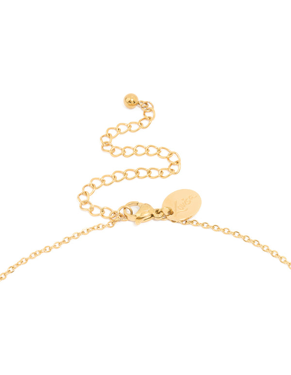 Waterproof Gold Plated Stainless Steel Large Bubble Letter T Necklace