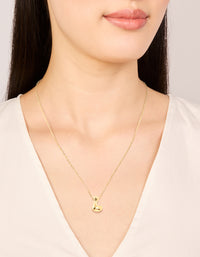Waterproof Gold Plated Stainless Steel Large Bubble Letter L Necklace - link has visual effect only