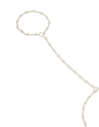 Silver Dainty Ball Hand Chain - link has visual effect only