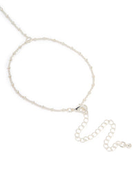 Silver Dainty Ball Hand Chain - link has visual effect only