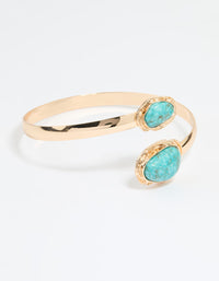 Gold Turquoise Stone Arm Cuff - link has visual effect only