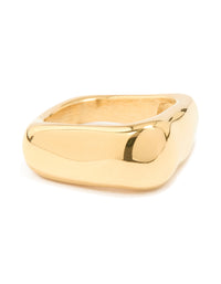 Waterproof Gold Plated Stainless Steel Chunky Bar Ring - link has visual effect only