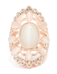Rose Gold Large Round Oval Ring - link has visual effect only