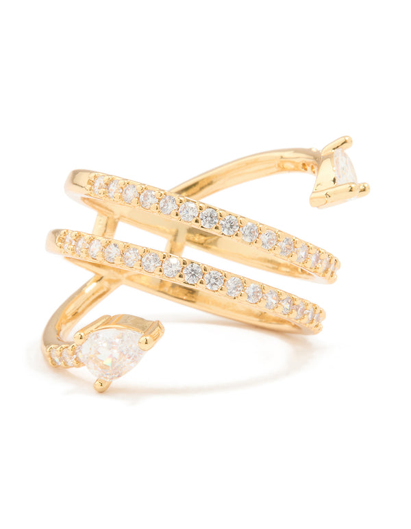 Gold Plated Cubic Zirconia Astrid Ring