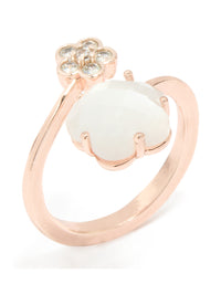Rose Gold Cubic Zirconia Open Flower Ring - link has visual effect only