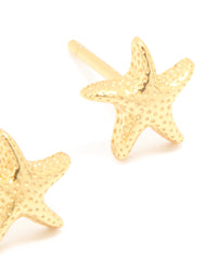Gold Plated Sterling Silver Starfish Earrings - link has visual effect only