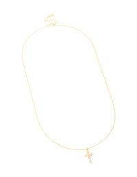 Gold Plated Sterling Silver Cubic Zirconia Cross Necklace - link has visual effect only