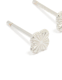 Sterling Silver Clean Tiny Flower Earrings - link has visual effect only