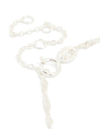 Sterling Silver Twist Link Bracelet - link has visual effect only