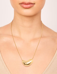 Waterproof Gold Plated Stainless Steel Pebble Pendant Necklace - link has visual effect only