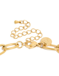 Waterproof Gold Plated Stainless Steel Irregular Paperclip Freshwater Pearl Necklace - link has visual effect only