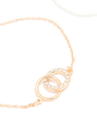 Mixed Metals Diamante Open Circle Bracelets 2-Pack - link has visual effect only