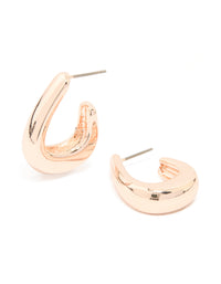 Rose Gold Long Hoop Earrings - link has visual effect only