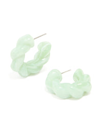 Green Acrylic Twist Bubble Hoop Earrings - link has visual effect only