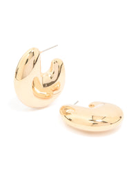 Gold Thick Bubble Hoop Earrings - link has visual effect only