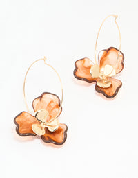 Gold Acrylic Flower Hoop Earrings - link has visual effect only