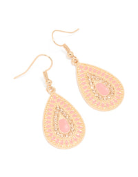 Gold Textured Pear Drop Earrings - link has visual effect only