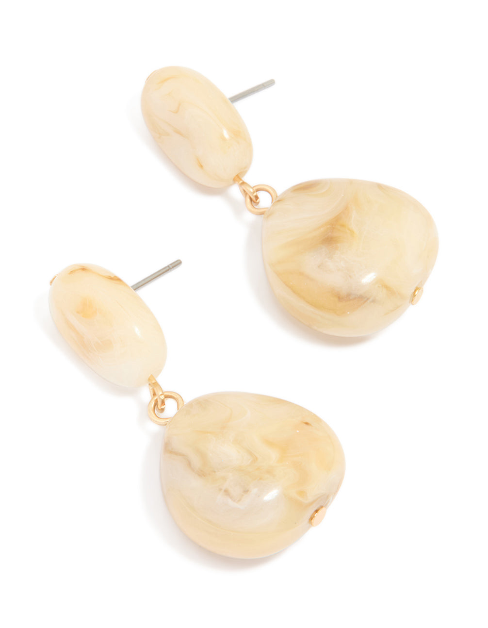Gold Beaded Stacked Drop Earrings