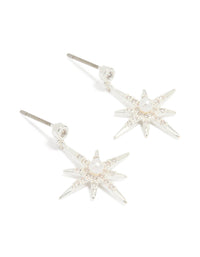 Silver Plated Celestial Pearl Star Drop Earrings - link has visual effect only