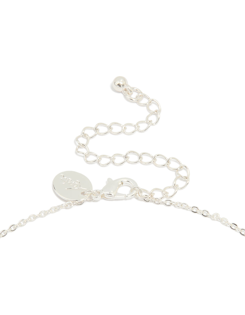 Silver Plated Cubic Zirconia Small Bow Pendant Necklace