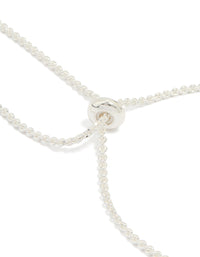 Silver Plated Detailed Chain Toggle Bracelet - link has visual effect only