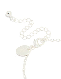 Silver Plated Cubic Zirconia Flower Station Bracelet - link has visual effect only