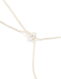 Silver Plated Cubic Zirconia Baguette Bow Toggle Bracelet - link has visual effect only