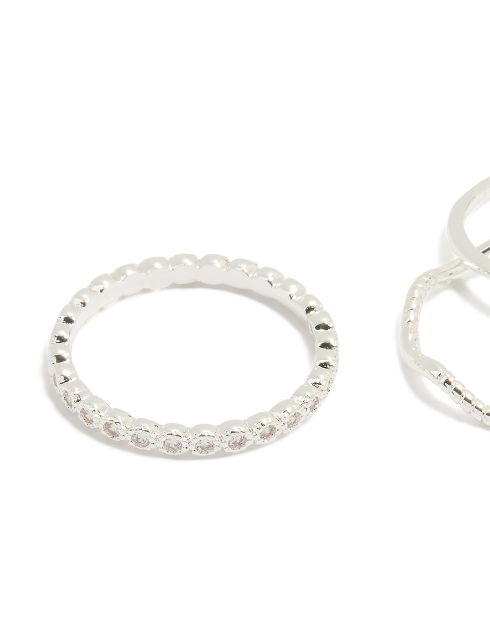 Silver Plated Squiggle Rings 5-Pack