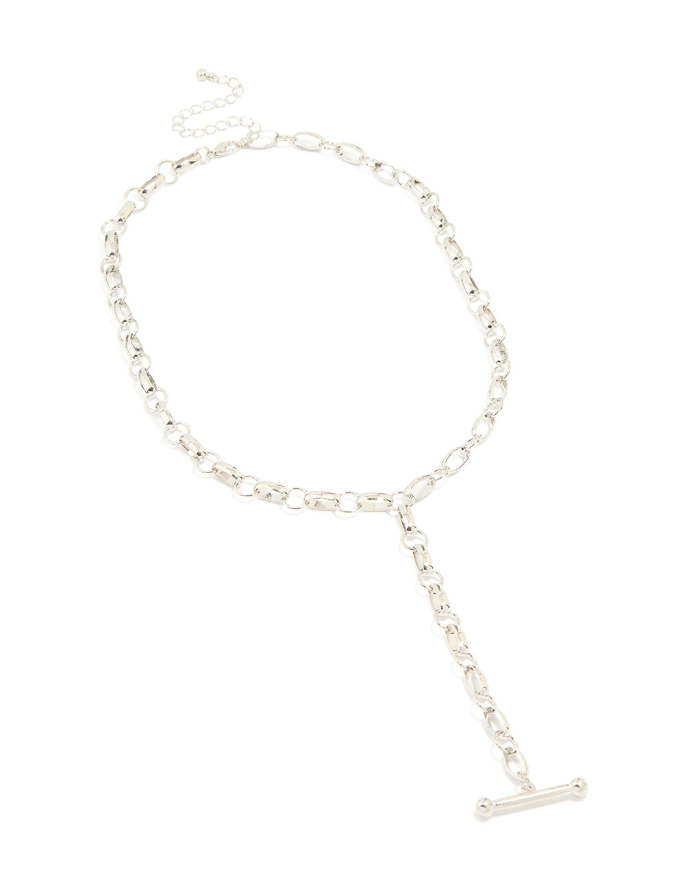 Silver Chain T-Bar Y-Necklace