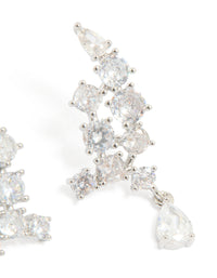Silver Cubic Zirconia Drop Earrings - link has visual effect only
